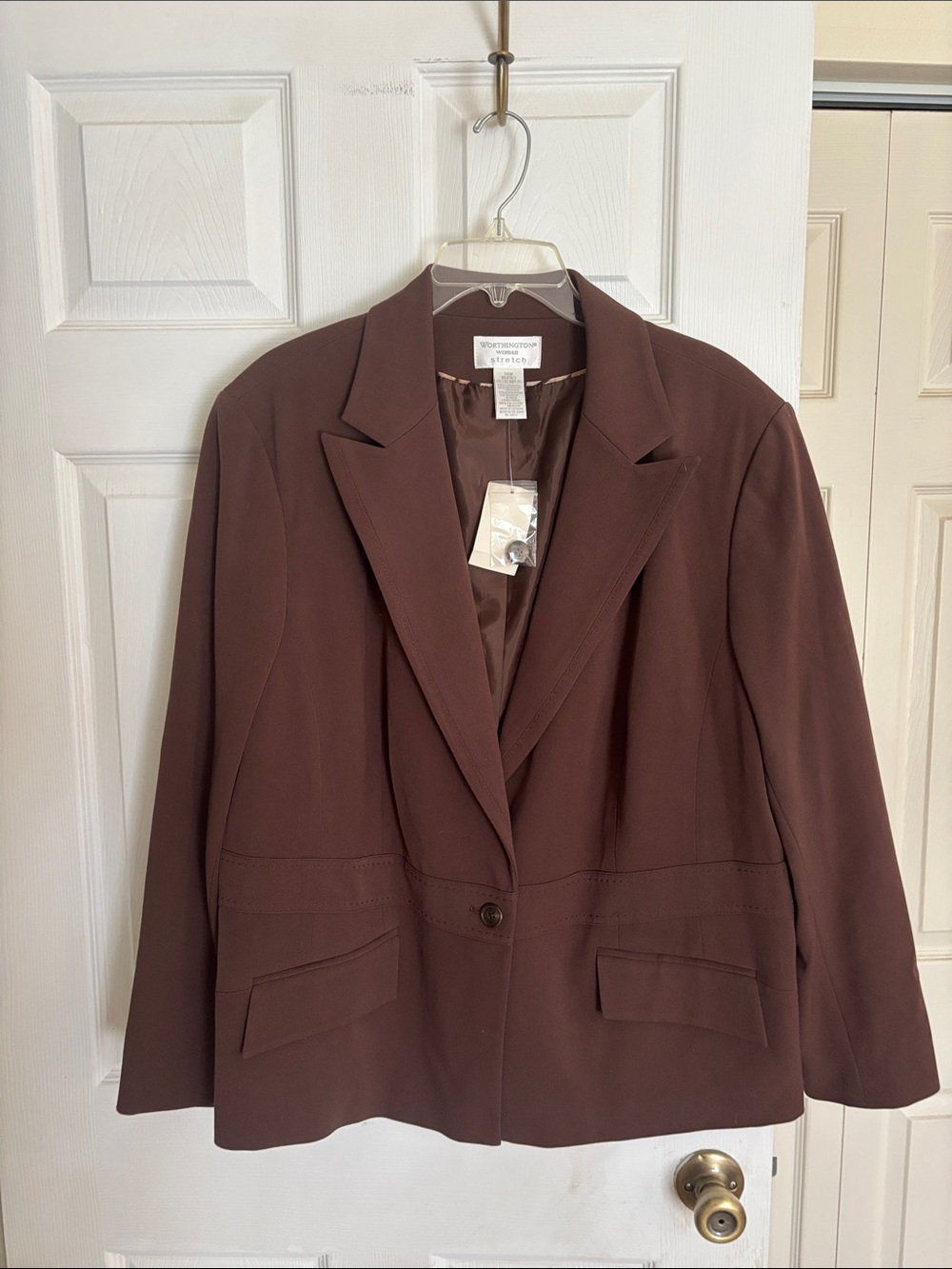 Worthington Women's Chocolate Brown Single-Button Blazer